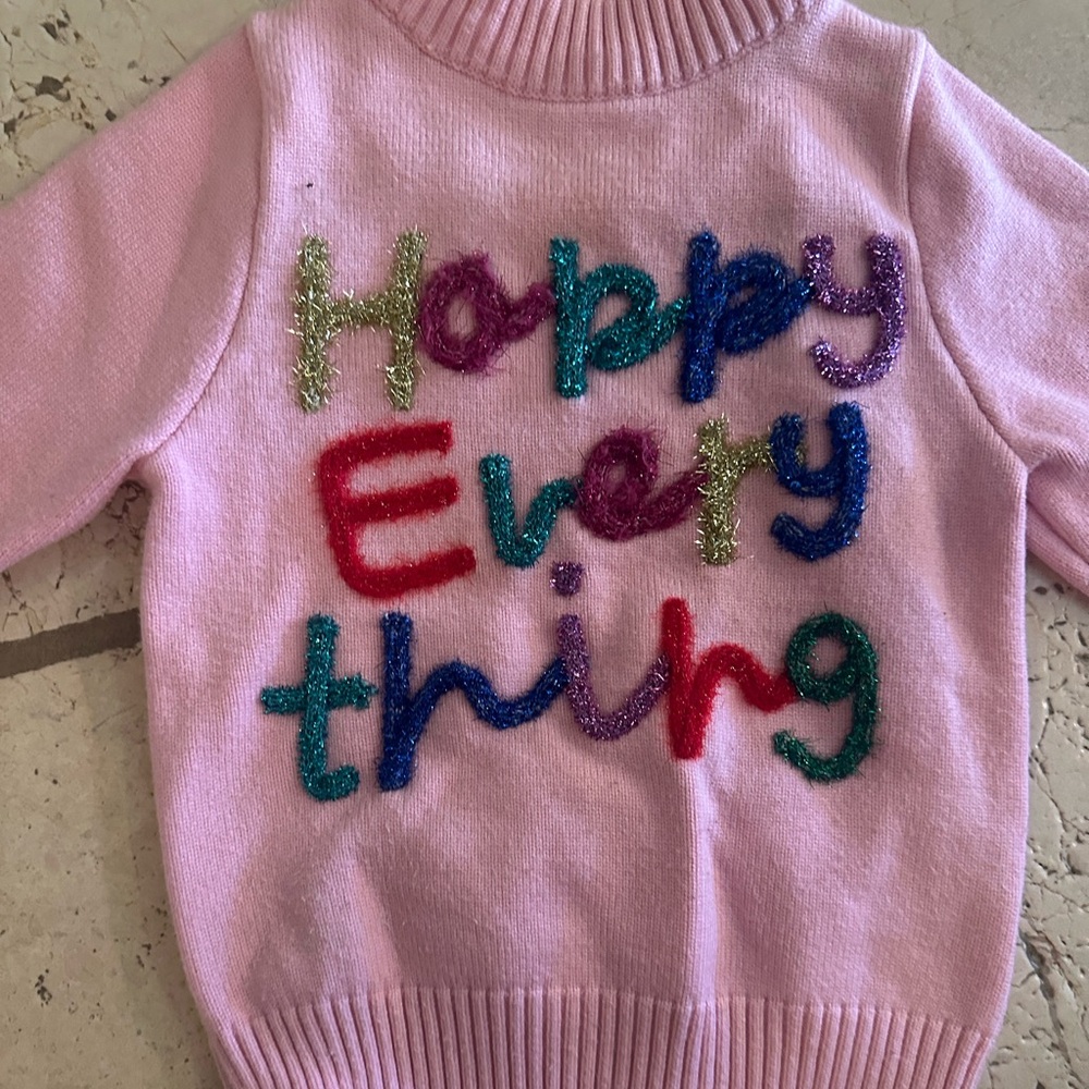 Lola + The Boys Pink tinsel holiday sweater